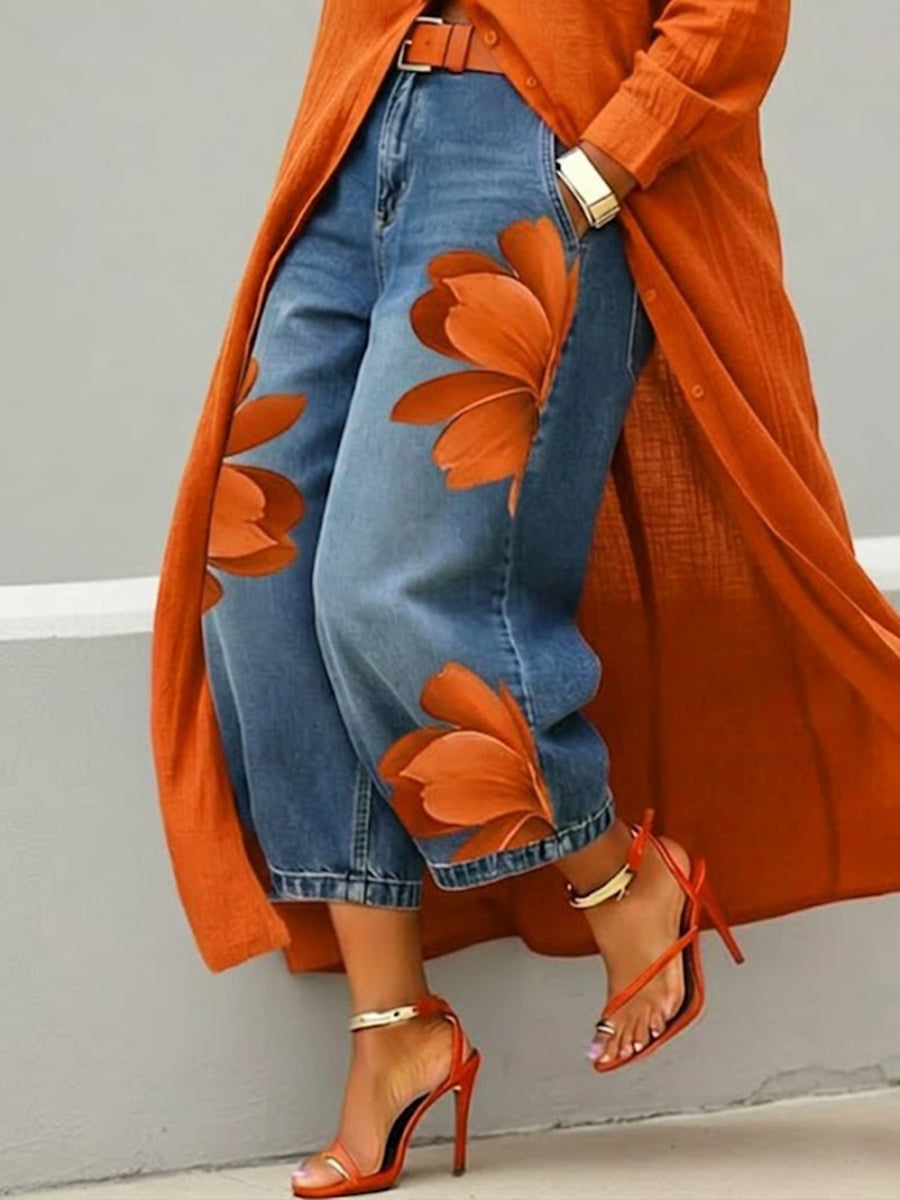 ✨✨LAST DAY SAVE 49% ⏰Casual Artistic-print Jeans