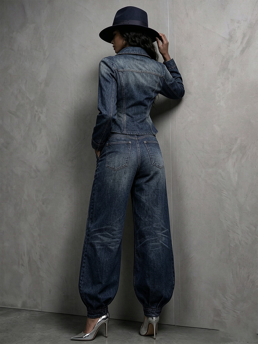 🤲LAST DAY SAVE 49%🔥 Figure-Flattering Denim 2-Piece Set + FREE Hat