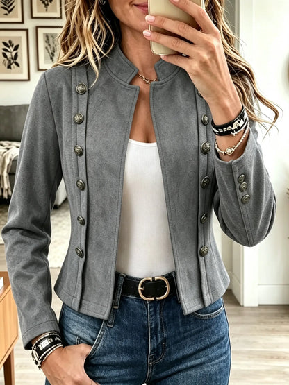 🤲LAST DAY SAVE 49% ⏰Women's Double-Breasted Suede Military Jacket