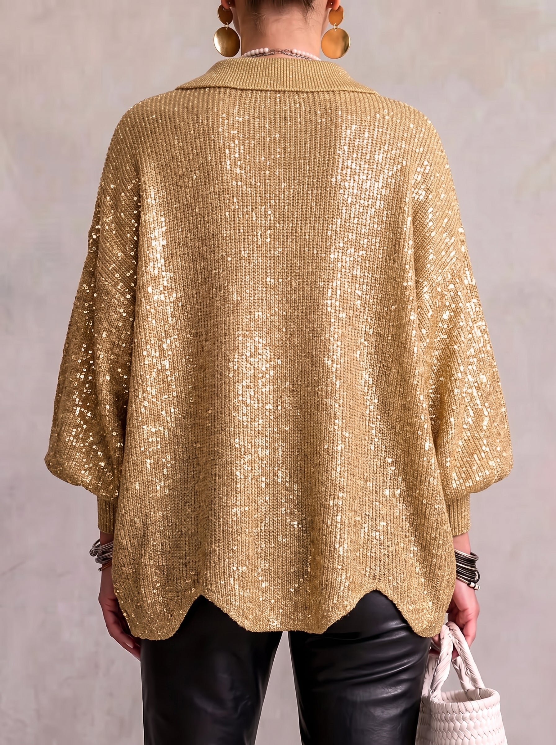 🤲LAST DAY SAVE 49% ⏰Oversized Collared Knit Cardigan With Large Metal Buttons