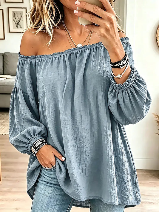 🤲LAST DAY SAVE 49% ⏰Vintage Off-Shoulder Cotton-Linen Blouse – Feminine & Effortlessly Chic
