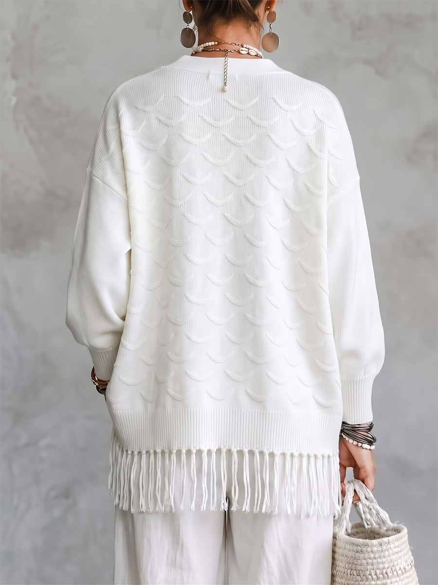 🤲LAST DAY SAVE 49% ⏰Cozy Fringed Shinny Beaded V-Neck Cardigan
