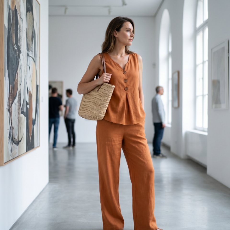 ✨✨Women's Sleeveless Button Top and Loose Pants Set