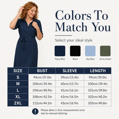 ✨✨Women's 3/4 Sleeve Shirt Dress with Belt